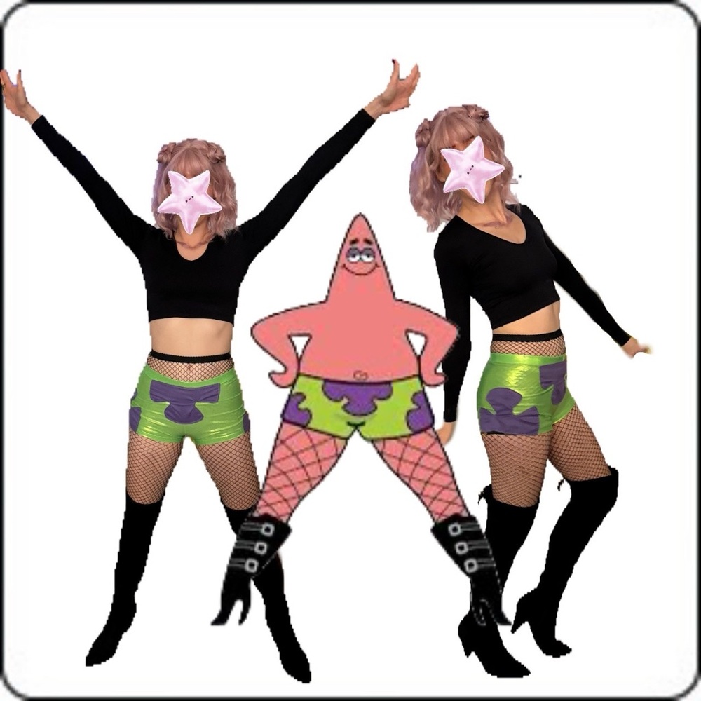 Sexy Patrick Star Costume—High Quality Pink Wig and Custom Sewn Shorts